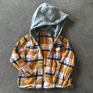 💓Plaid Hooded Button Down Shirt